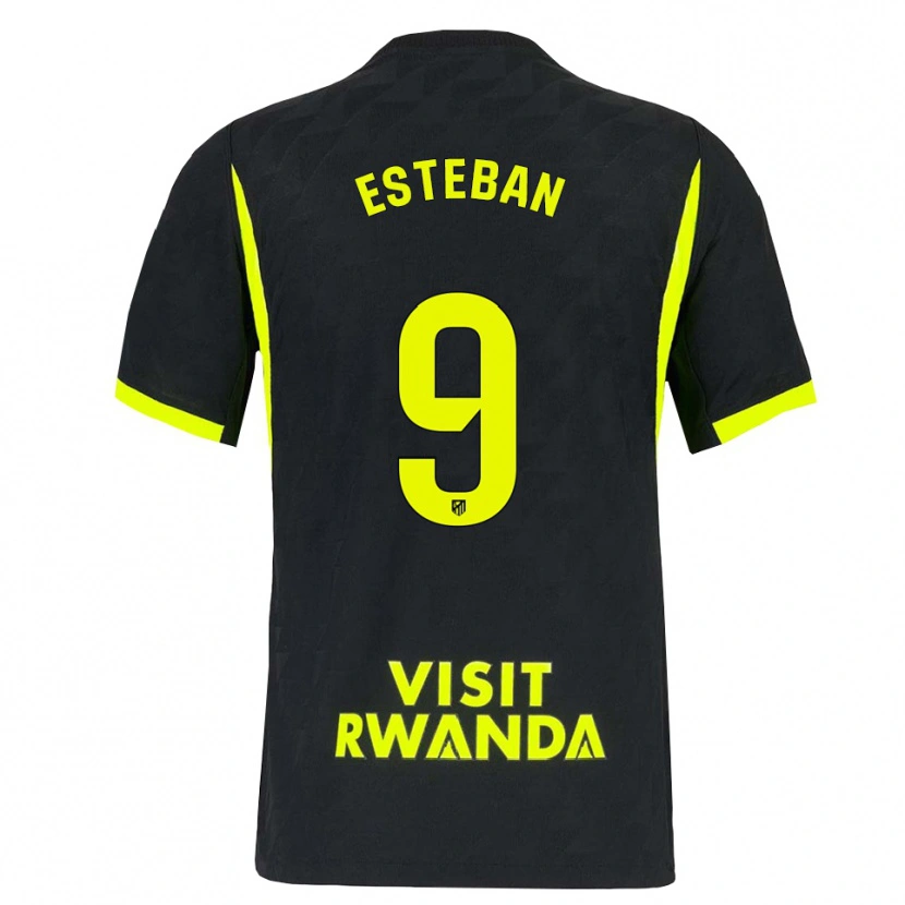 Danxen Hombre Camiseta Sergio Esteban #9 Verde Brillante Negro 2ª Equipación 2026/27 La Camisa