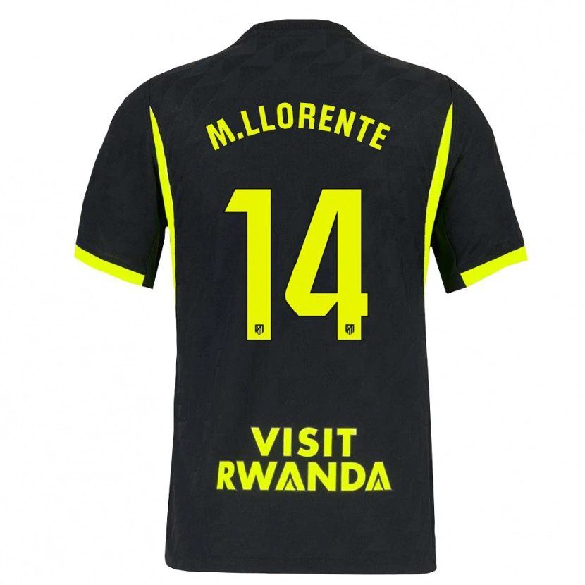 Danxen Hombre Camiseta Marcos Llorente #14 Verde Brillante Negro 2ª Equipación 2026/27 La Camisa