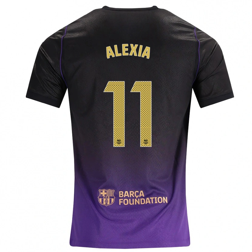 Danxen Hombre Camiseta Alexia Putellas #11 Morado Amarillo Negro 2ª Equipación 2026/27 La Camisa