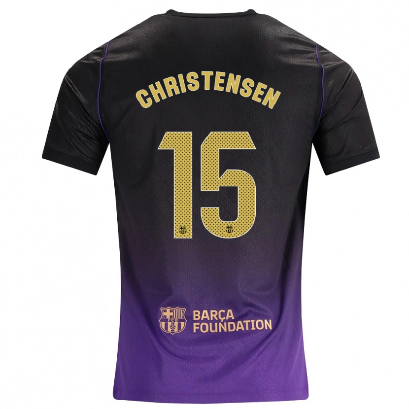 Danxen Hombre Camiseta Andreas Christensen #15 Morado Amarillo Negro 2ª Equipación 2026/27 La Camisa