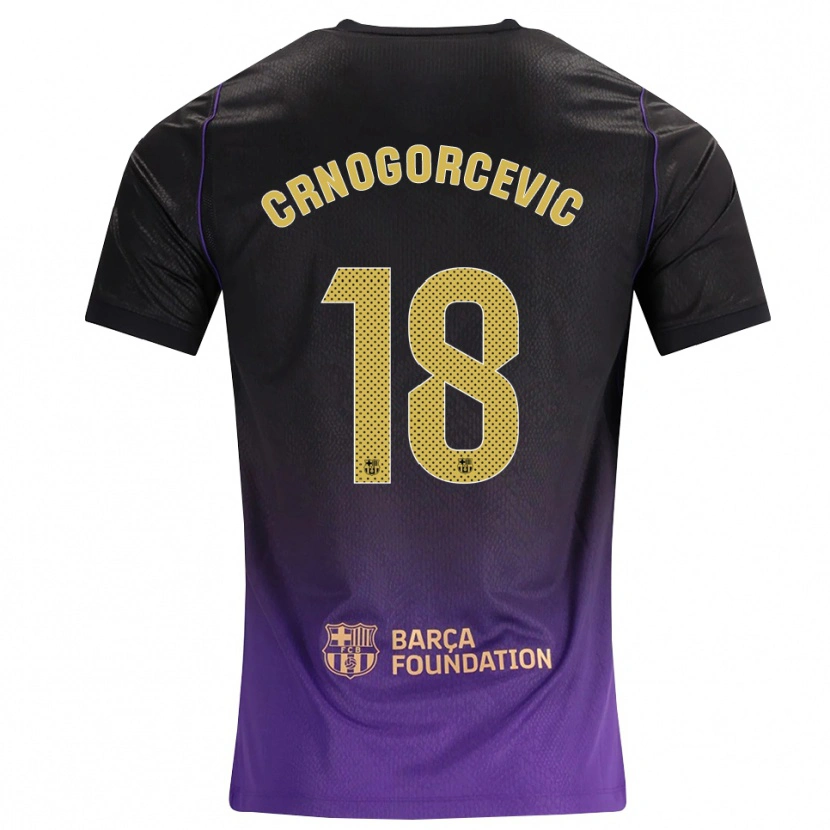Danxen Hombre Camiseta Ana-Maria Crnogorcevic #18 Morado Amarillo Negro 2ª Equipación 2026/27 La Camisa