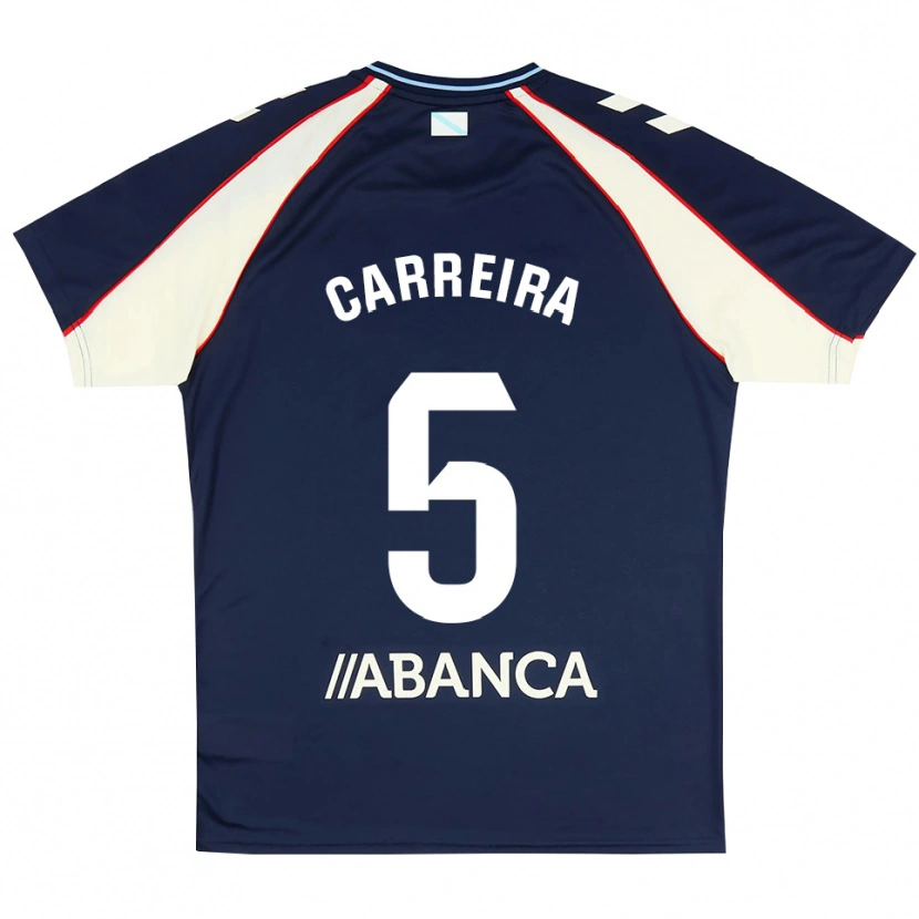 Danxen Hombre Camiseta Sergio Carreira #5 Azul Real Rojo Blanco 2ª Equipación 2026/27 La Camisa