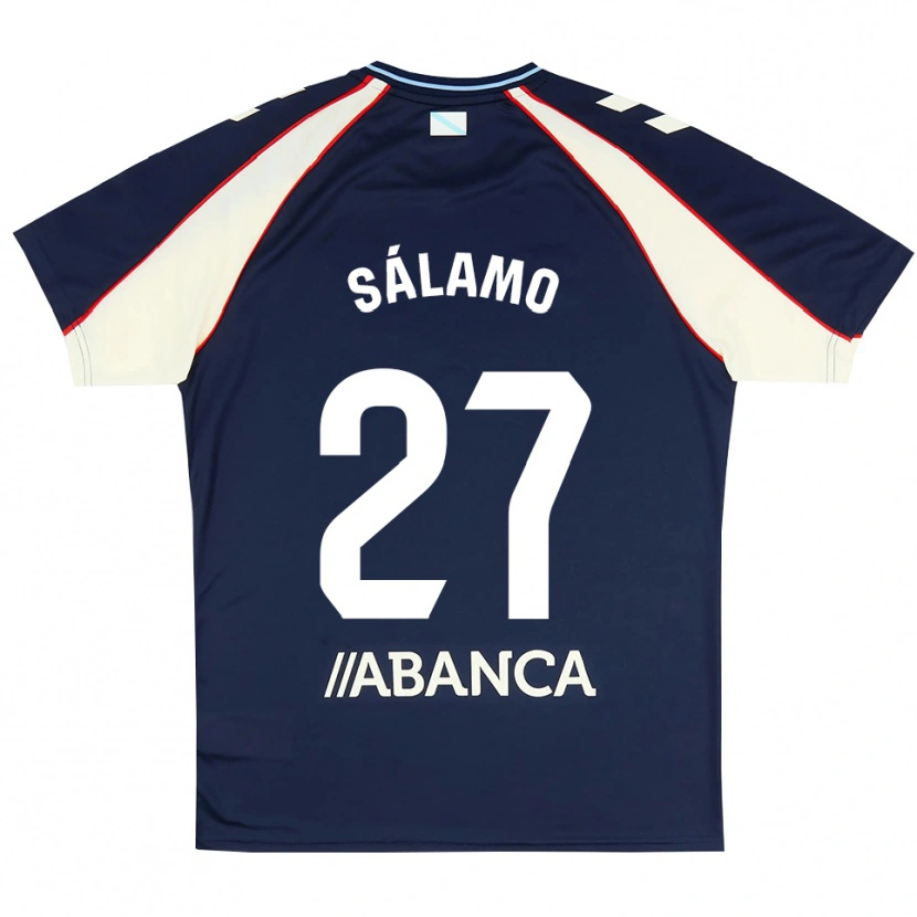 Danxen Hombre Camiseta Jorge Sálamo #27 Azul Real Rojo Blanco 2ª Equipación 2026/27 La Camisa