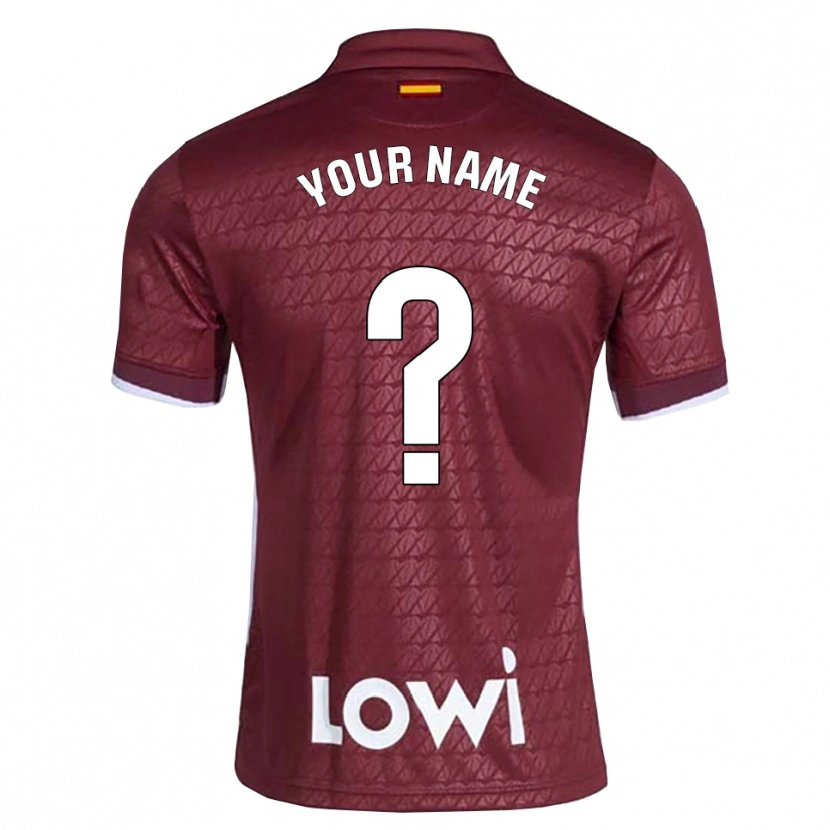 Danxen Hombre Camiseta Su Nombre #0 Rojo Oscuro Blanco 2ª Equipación 2026/27 La Camisa