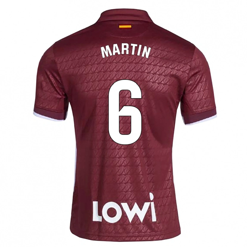 Danxen Hombre Camiseta Mario Martín #6 Rojo Oscuro Blanco 2ª Equipación 2026/27 La Camisa