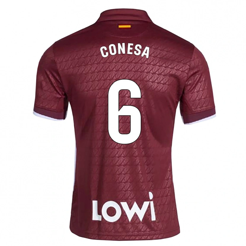 Danxen Hombre Camiseta Nico Conesa #6 Rojo Oscuro Blanco 2ª Equipación 2026/27 La Camisa