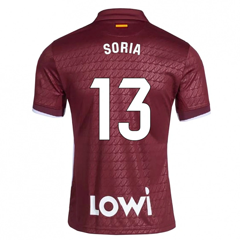 Danxen Hombre Camiseta David Soria #13 Rojo Oscuro Blanco 2ª Equipación 2026/27 La Camisa