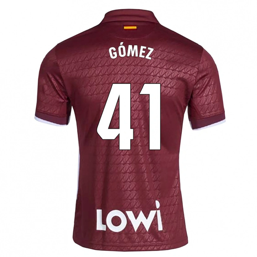 Danxen Hombre Camiseta Álvaro Gómez #41 Rojo Oscuro Blanco 2ª Equipación 2026/27 La Camisa