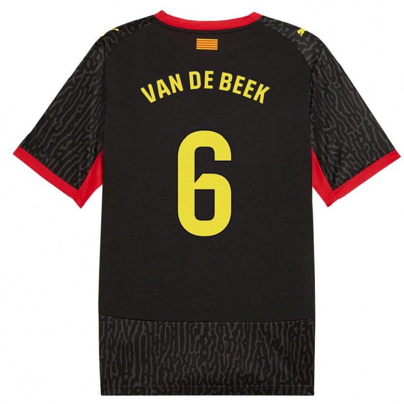 Danxen Hombre Camiseta Donny Van De Beek #6 Negro Amarillo Rojo 2ª Equipación 2026/27 La Camisa