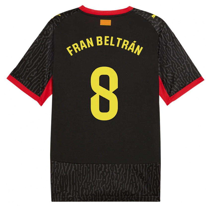 Danxen Hombre Camiseta Fran Beltrán #8 Negro Amarillo Rojo 2ª Equipación 2026/27 La Camisa