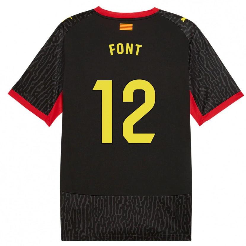 Danxen Hombre Camiseta Jordi Font #12 Negro Amarillo Rojo 2ª Equipación 2026/27 La Camisa