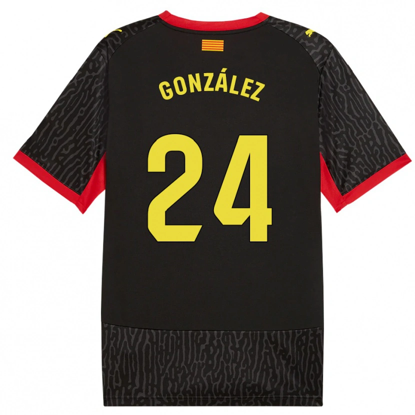 Danxen Hombre Camiseta Izan González #24 Negro Amarillo Rojo 2ª Equipación 2026/27 La Camisa