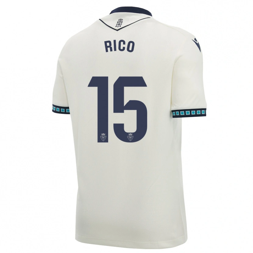 Danxen Hombre Camiseta Diego Rico #15 Blanco Negro Azul Cielo Claro 2ª Equipación 2026/27 La Camisa