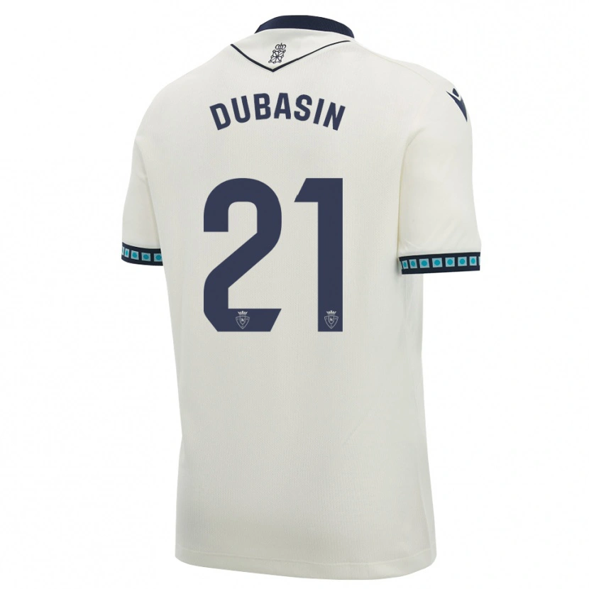 Danxen Hombre Camiseta Jonathan Dubasin #21 Blanco Negro Azul Cielo Claro 2ª Equipación 2026/27 La Camisa