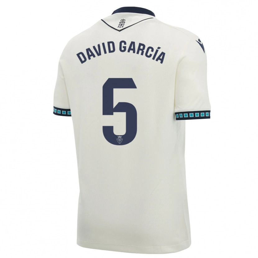 Danxen Hombre Camiseta David García #5 Blanco Negro Azul Cielo Claro 2ª Equipación 2026/27 La Camisa