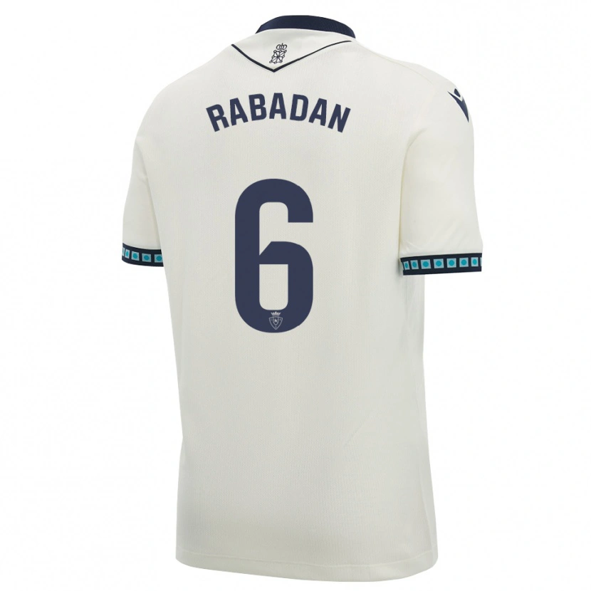 Danxen Hombre Camiseta David Rabadán #6 Blanco Negro Azul Cielo Claro 2ª Equipación 2026/27 La Camisa