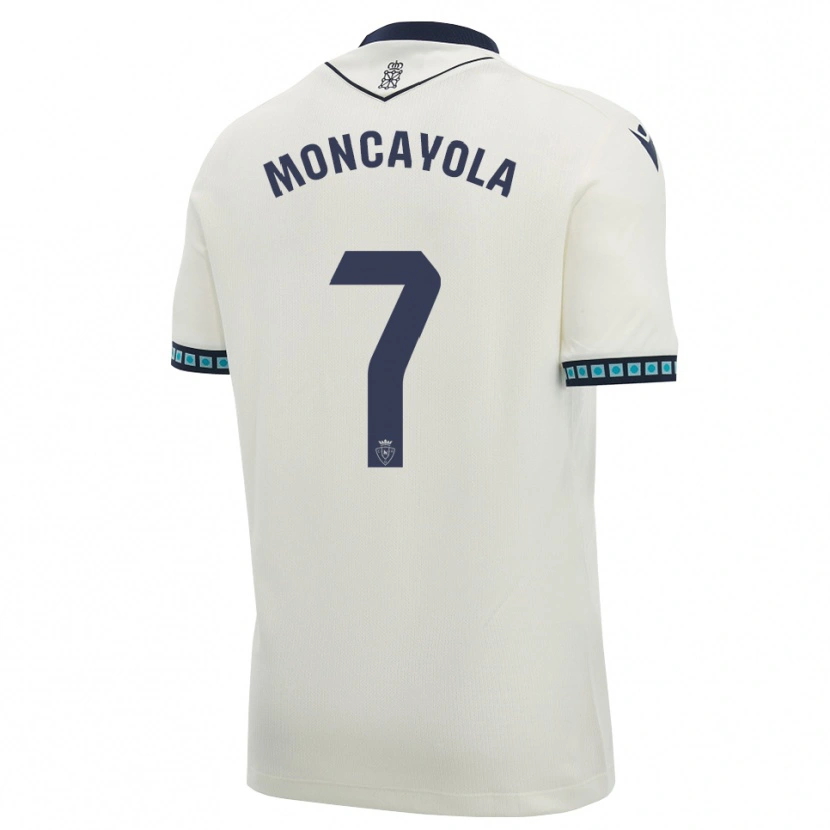 Danxen Hombre Camiseta Jon Moncayola #7 Blanco Negro Azul Cielo Claro 2ª Equipación 2026/27 La Camisa