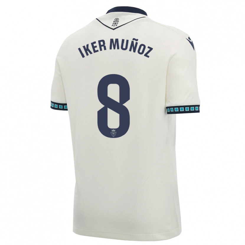 Danxen Hombre Camiseta Iker Muñoz #8 Blanco Negro Azul Cielo Claro 2ª Equipación 2026/27 La Camisa