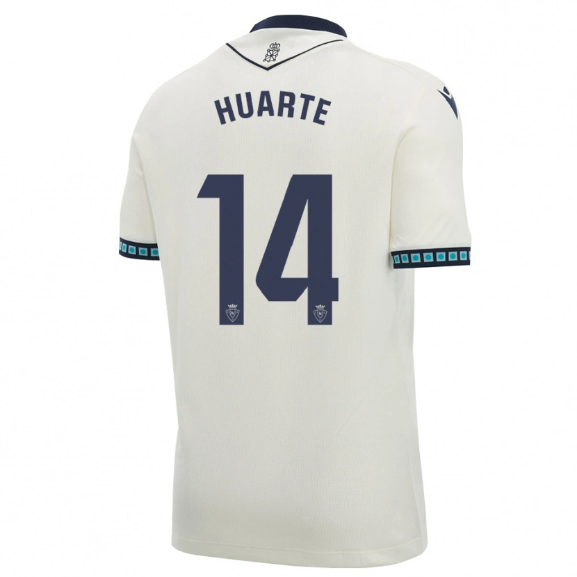 Danxen Hombre Camiseta Xabi Huarte #14 Blanco Negro Azul Cielo Claro 2ª Equipación 2026/27 La Camisa