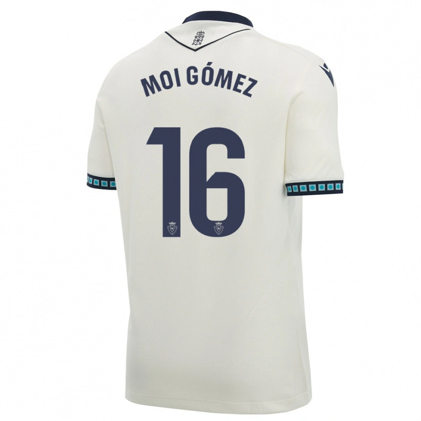 Danxen Hombre Camiseta Moi Gómez #16 Blanco Negro Azul Cielo Claro 2ª Equipación 2026/27 La Camisa