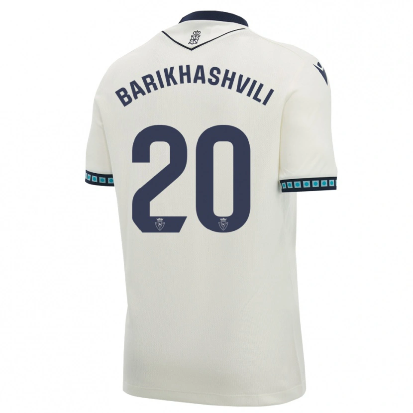 Danxen Hombre Camiseta Nika Barikhashvili #20 Blanco Negro Azul Cielo Claro 2ª Equipación 2026/27 La Camisa