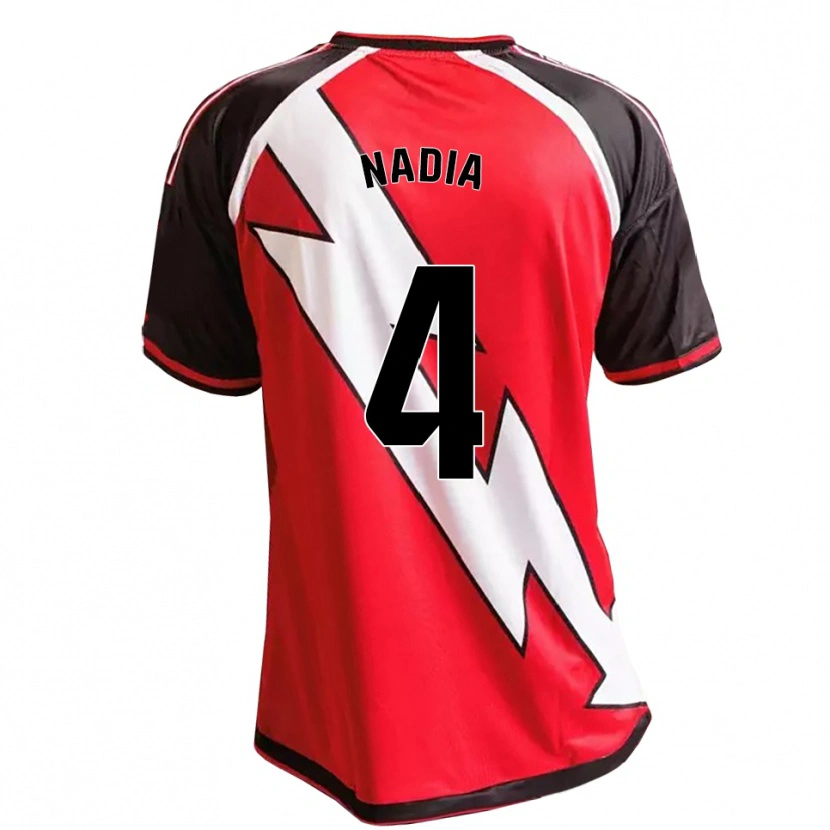 Danxen Hombre Camiseta Nadia Dopico Díaz #4 Rojo Negro Blanco 2ª Equipación 2026/27 La Camisa
