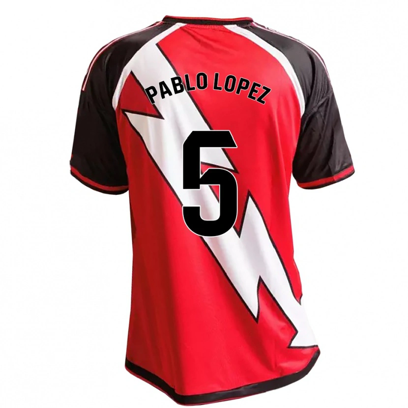 Danxen Hombre Camiseta Pablo López #5 Rojo Negro Blanco 2ª Equipación 2026/27 La Camisa
