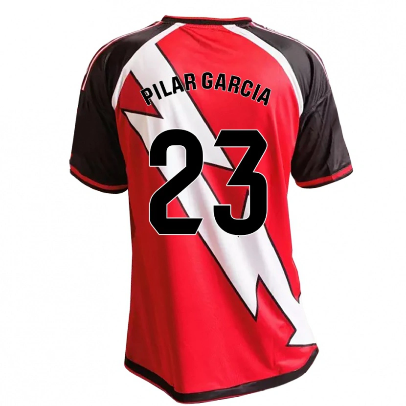 Danxen Hombre Camiseta María Pilar García Villalba #23 Rojo Negro Blanco 2ª Equipación 2026/27 La Camisa