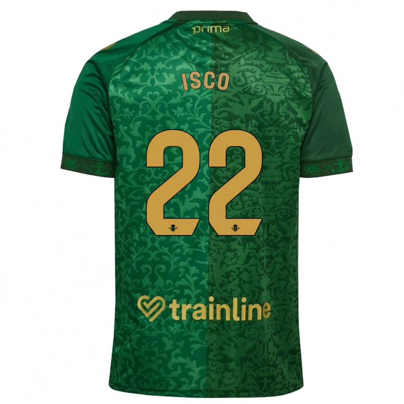 Danxen Hombre Camiseta Isco #22 Verde Bosque Dorado Oscuro 2ª Equipación 2026/27 La Camisa
