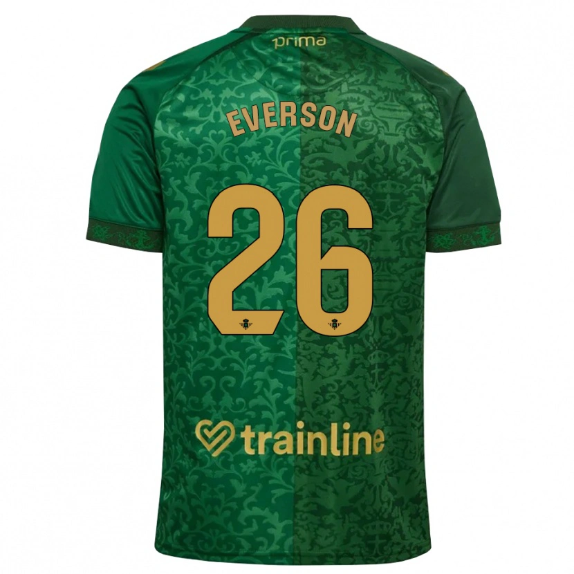 Danxen Hombre Camiseta Everson Luis Santana Dos Santos #26 Verde Bosque Dorado Oscuro 2ª Equipación 2026/27 La Camisa
