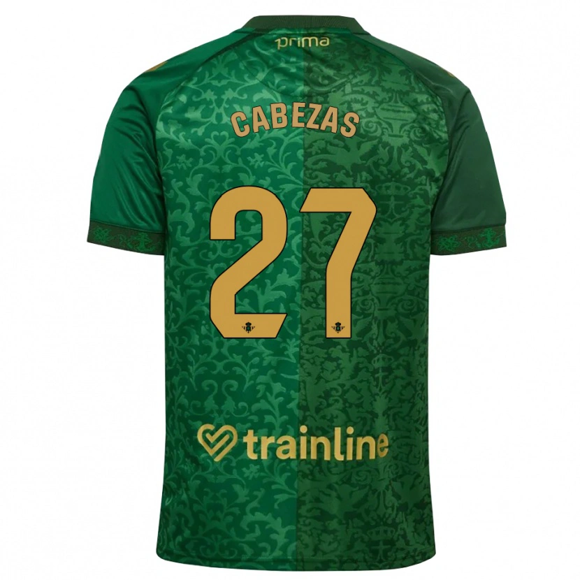 Danxen Hombre Camiseta Ángela Cabezas #27 Verde Bosque Dorado Oscuro 2ª Equipación 2026/27 La Camisa