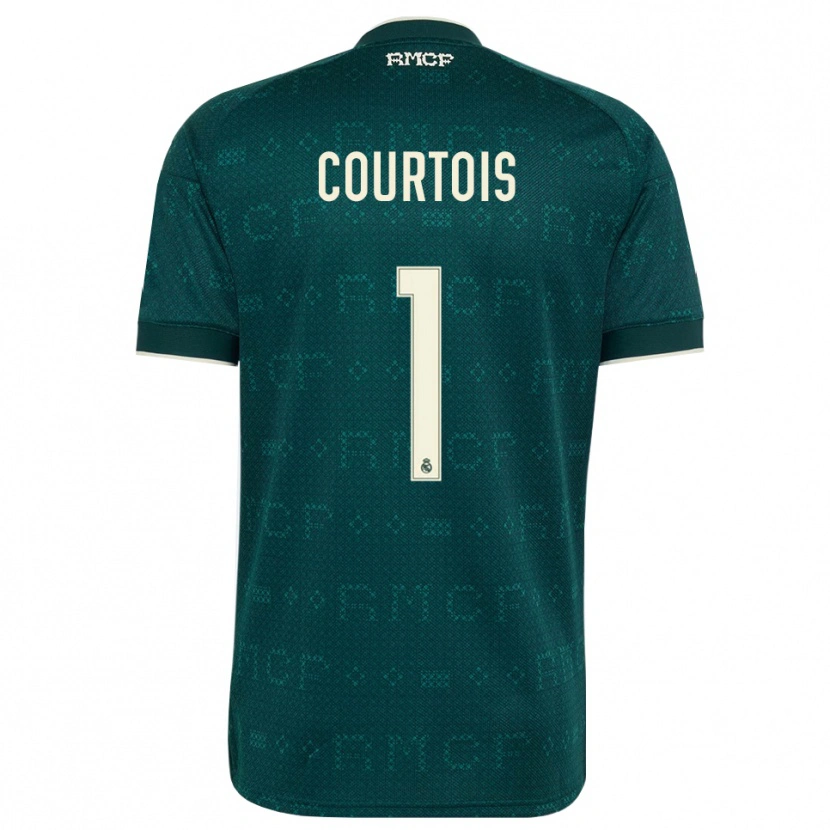 Danxen Hombre Camiseta Thibaut Courtois #1 Gris Pizarra Oscuro Blanco 2ª Equipación 2026/27 La Camisa