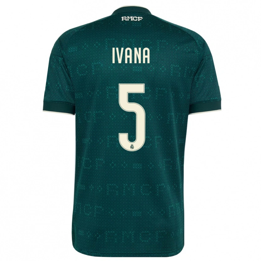 Danxen Hombre Camiseta Ivana Andres #5 Gris Pizarra Oscuro Blanco 2ª Equipación 2026/27 La Camisa