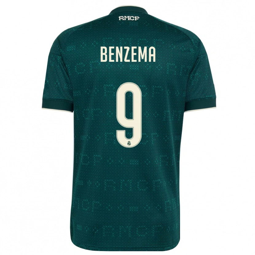 Danxen Hombre Camiseta Karim Benzema #9 Gris Pizarra Oscuro Blanco 2ª Equipación 2026/27 La Camisa