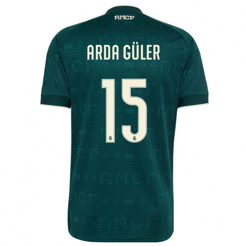 Danxen Hombre Camiseta Arda Güler #15 Gris Pizarra Oscuro Blanco 2ª Equipación 2026/27 La Camisa