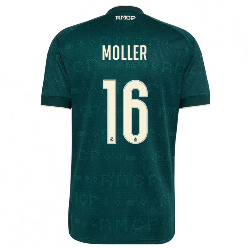 Danxen Hombre Camiseta Caroline Moller #16 Gris Pizarra Oscuro Blanco 2ª Equipación 2026/27 La Camisa