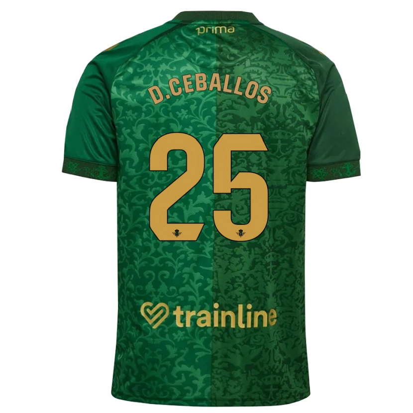 Danxen Hombre Camiseta Dani Ceballos #25 Verde Bosque Dorado Oscuro 2ª Equipación 2026/27 La Camisa