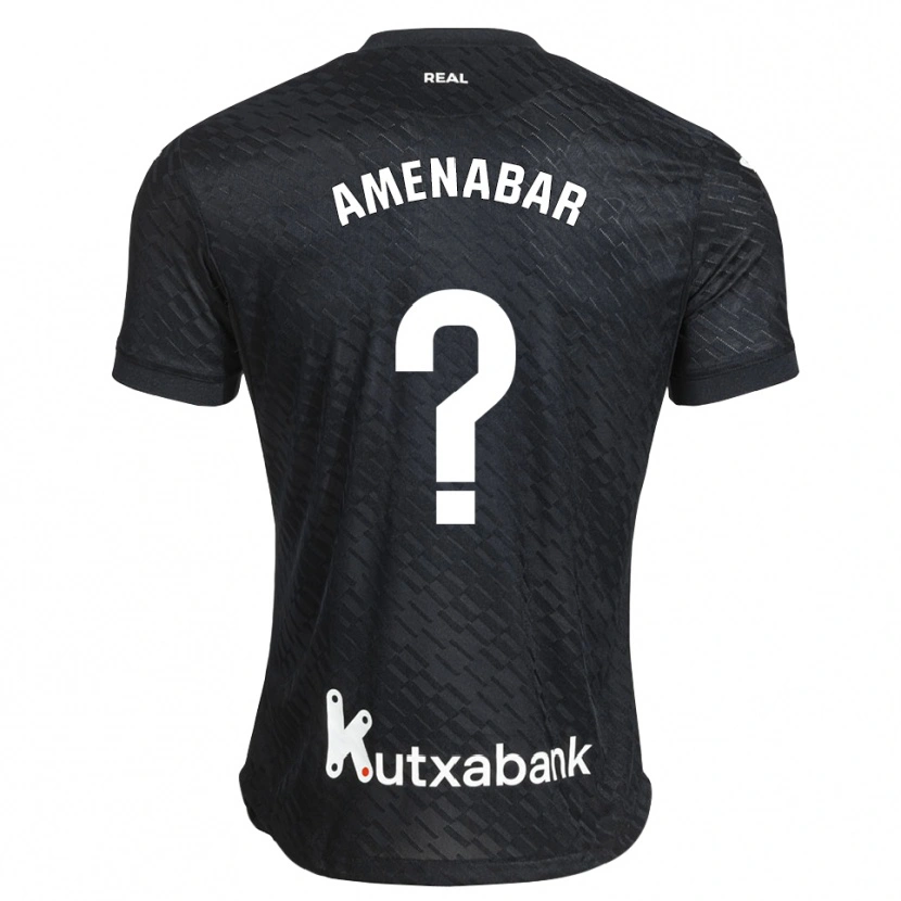 Danxen Hombre Camiseta Aritz Amenabar #0 Negro Blanco 2ª Equipación 2026/27 La Camisa