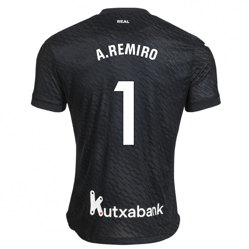 Danxen Hombre Camiseta Álex Remiro #1 Negro Blanco 2ª Equipación 2026/27 La Camisa