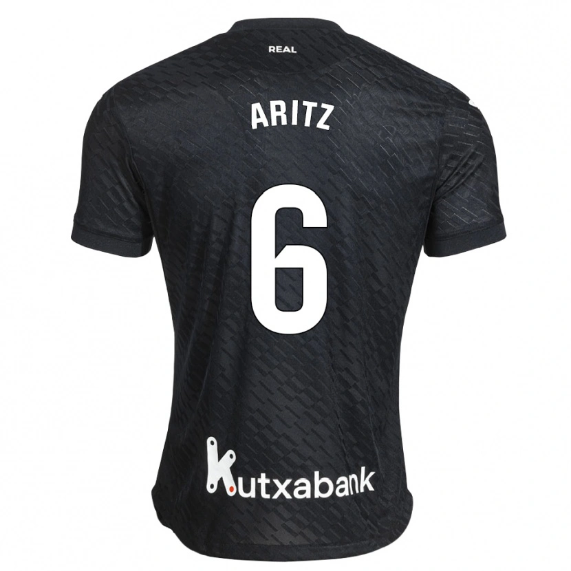 Danxen Hombre Camiseta Aritz Elustondo #6 Negro Blanco 2ª Equipación 2026/27 La Camisa