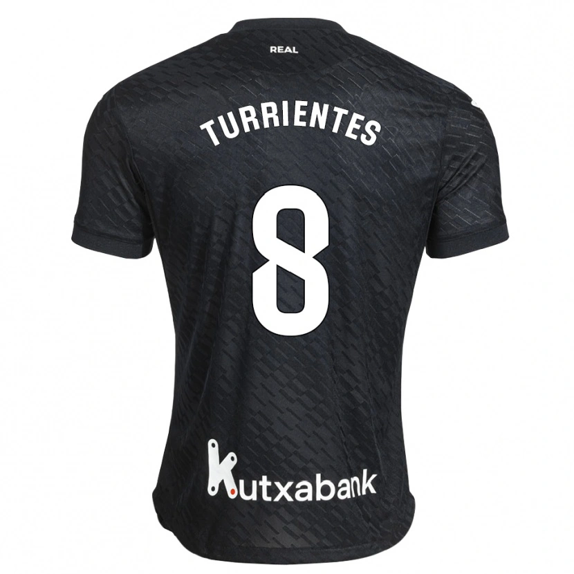 Danxen Hombre Camiseta Beñat Turrientes #8 Negro Blanco 2ª Equipación 2026/27 La Camisa