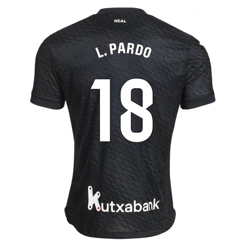 Danxen Hombre Camiseta Lucía Pardo Méndez #18 Negro Blanco 2ª Equipación 2026/27 La Camisa