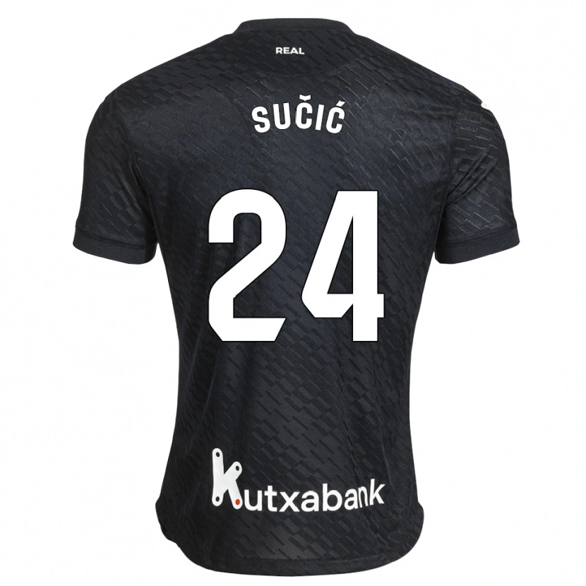 Danxen Hombre Camiseta Luka Sucic #24 Negro Blanco 2ª Equipación 2026/27 La Camisa