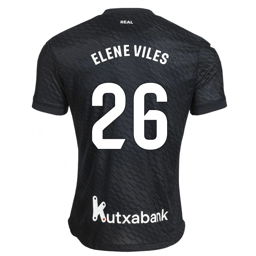 Danxen Hombre Camiseta Elene Viles Odriozola #26 Negro Blanco 2ª Equipación 2026/27 La Camisa