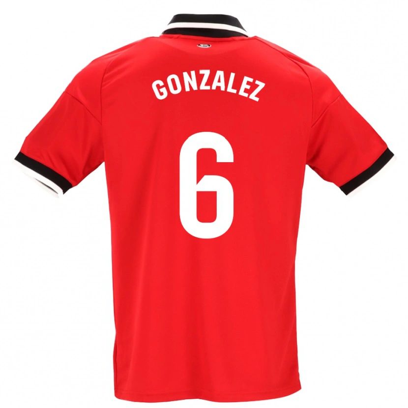 Danxen Hombre Camiseta Pamela González #6 Negro Blanco Rojo 2ª Equipación 2026/27 La Camisa