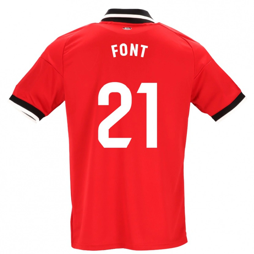 Danxen Hombre Camiseta Jan Font #21 Negro Blanco Rojo 2ª Equipación 2026/27 La Camisa