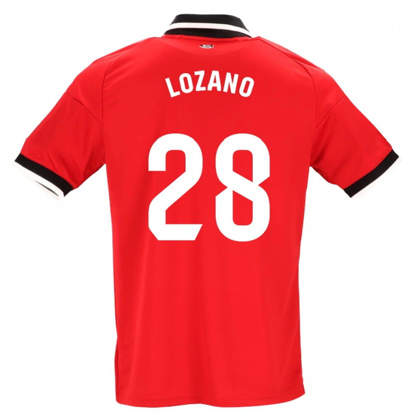 Danxen Hombre Camiseta Elena Lozano #28 Negro Blanco Rojo 2ª Equipación 2026/27 La Camisa