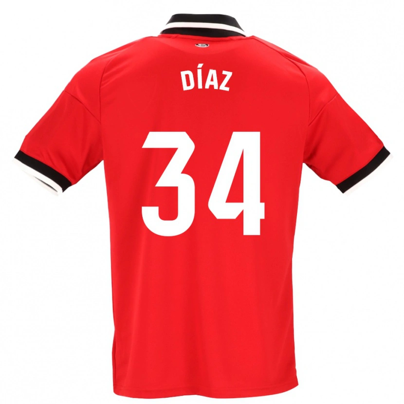 Danxen Hombre Camiseta Mario Díaz #34 Negro Blanco Rojo 2ª Equipación 2026/27 La Camisa