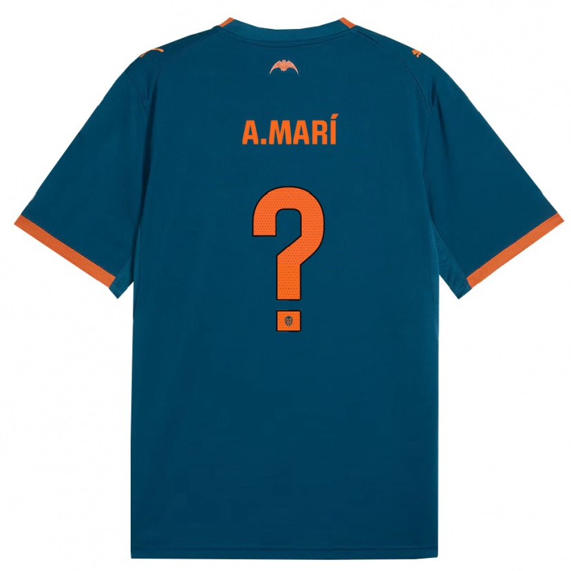 Danxen Hombre Camiseta Alberto Marí #0 Azul Acero Naranja 2ª Equipación 2026/27 La Camisa