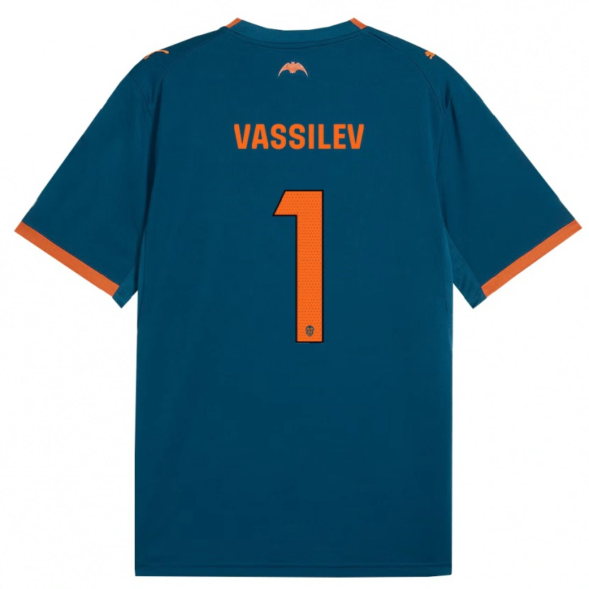 Danxen Hombre Camiseta David Vassilev #1 Azul Acero Naranja 2ª Equipación 2026/27 La Camisa